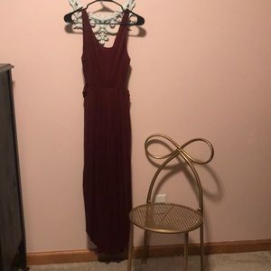 Omg burgundy dress with side cut outs